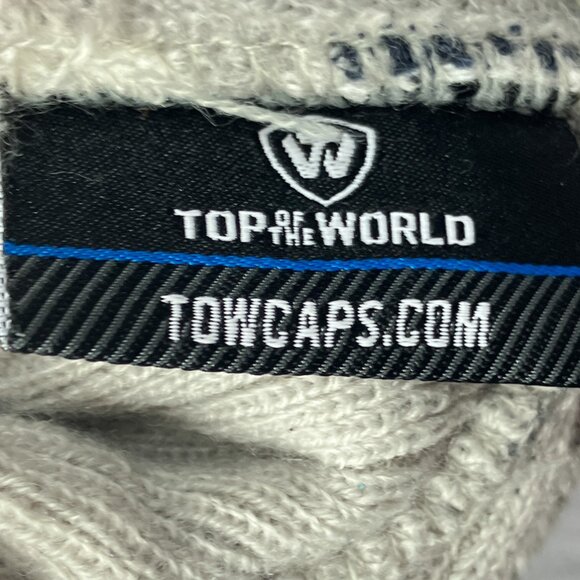 Top Of The World Adult O/S Notre Dame Fighting Irish Gray Navy Stripe Beanie Hat - Picture 5 of 6